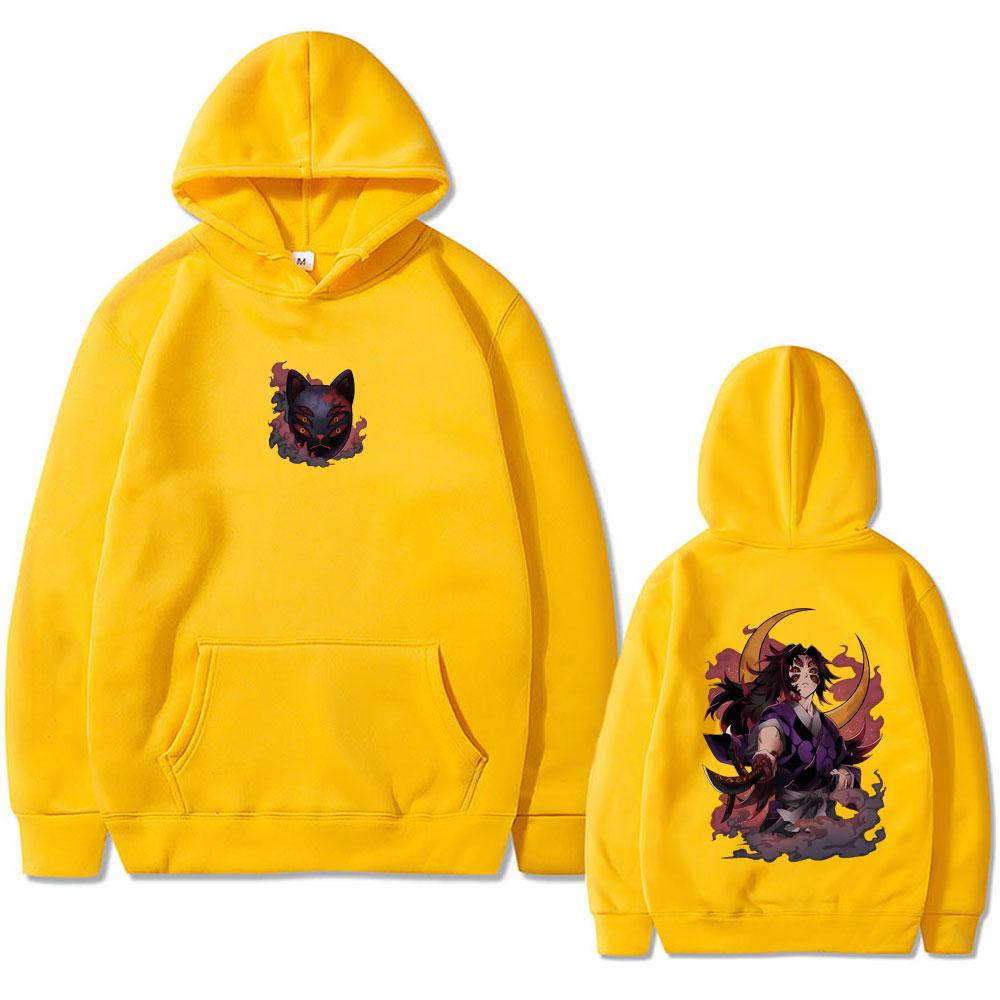Anime Demon Slayer Kokushibo Hoodie Men's Women's Cartoon Oversized Hooded Sweatshirt Unisex Vintage Pullover Hoodies