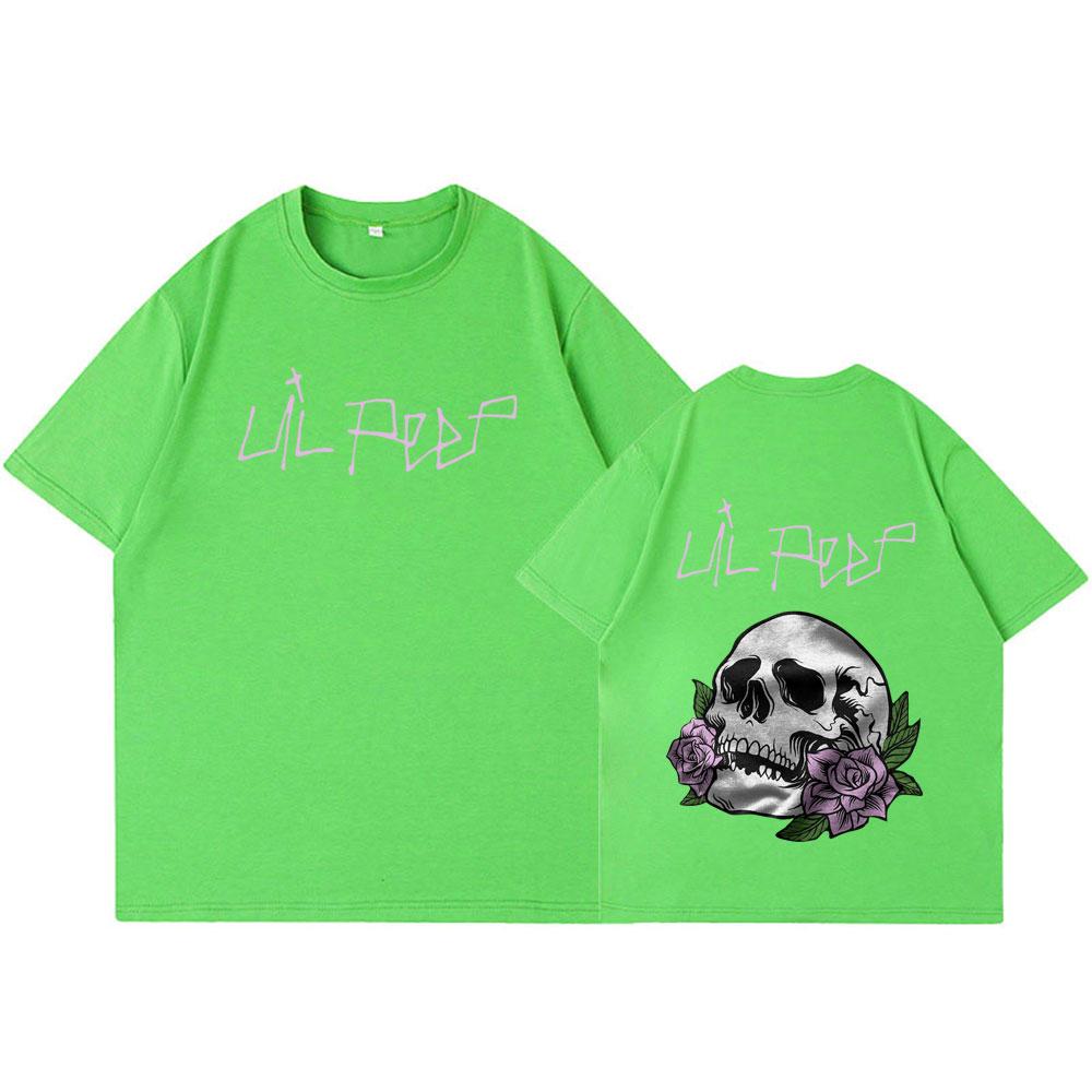 Rapper Lil Peep Cry Baby Skeleton Tshirt Unisex Women Clothing Fashion Vintage Hip Hop Oversized Tshirts Gothic Harajuku T Shirt