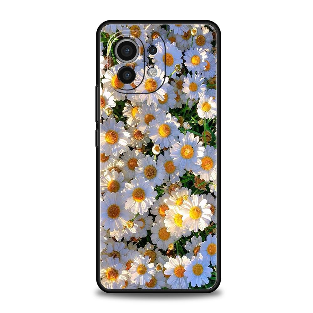 Phone Case For Xiaomi Mi 15 14 13 12 11 Lite 14T 13T 12T 11T Pro Poco X7 X6 X5 X3 Pro F6 F5 F4 Cover Soft Pale Little Flower
