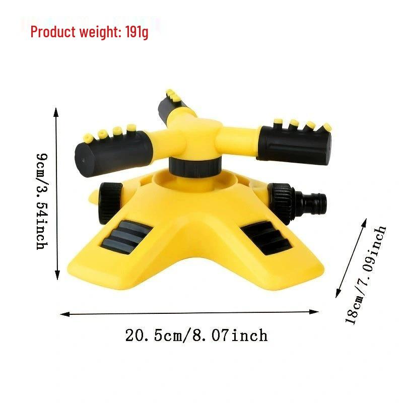 360° Automatic Rotating Sprinkler Head with Adjustable Three-Prong Design for Nursery and Flower Irrigation