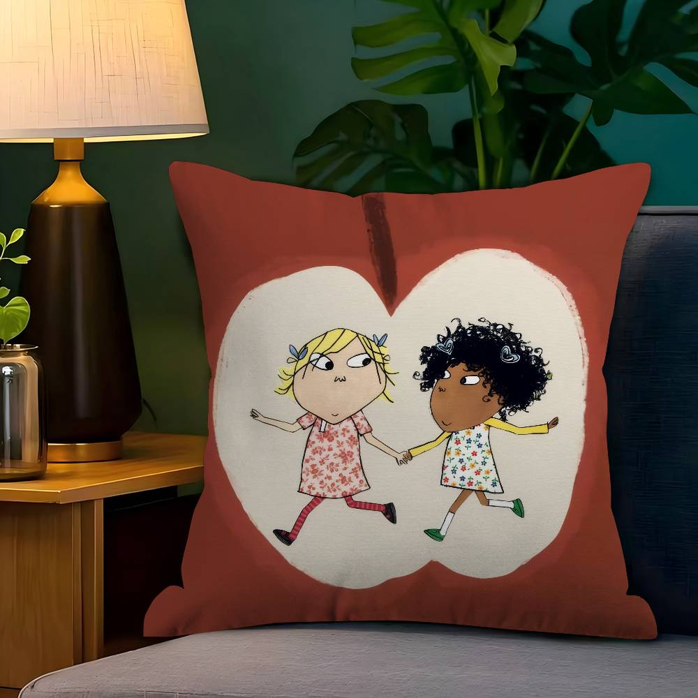 Cushion Cover Car Throw Pillow Case For Sofa Car Christmas Gift Anime C-Charlies L-Lola