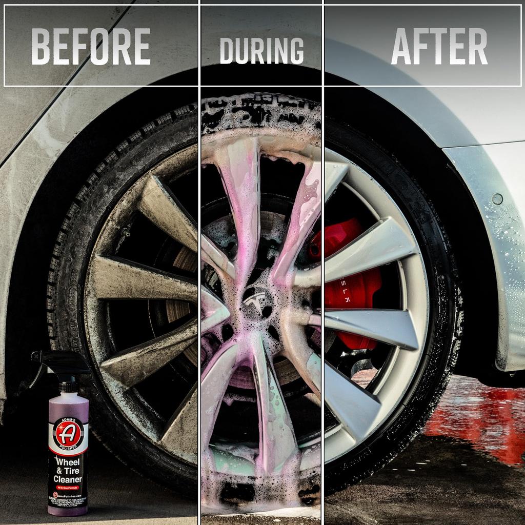 Polishes Wheel Tire Cleaner Unique Chemical Formula Combines Our Wheel Tire Rubber All in One Formula Works on Clear and Painted Rims Adam's & -