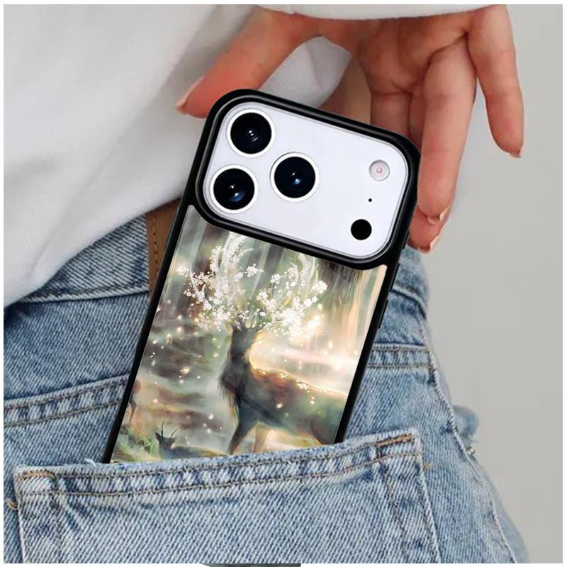 Deer Soft Phone Case for iPhone 16e 15 14 13 12 17 Pro Max Plus Air 17pro Cover Coque