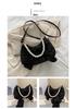 Women's Summer 2026 Trendy Crossbody Bag: Pleated Pearl Handbag with Cute Bow