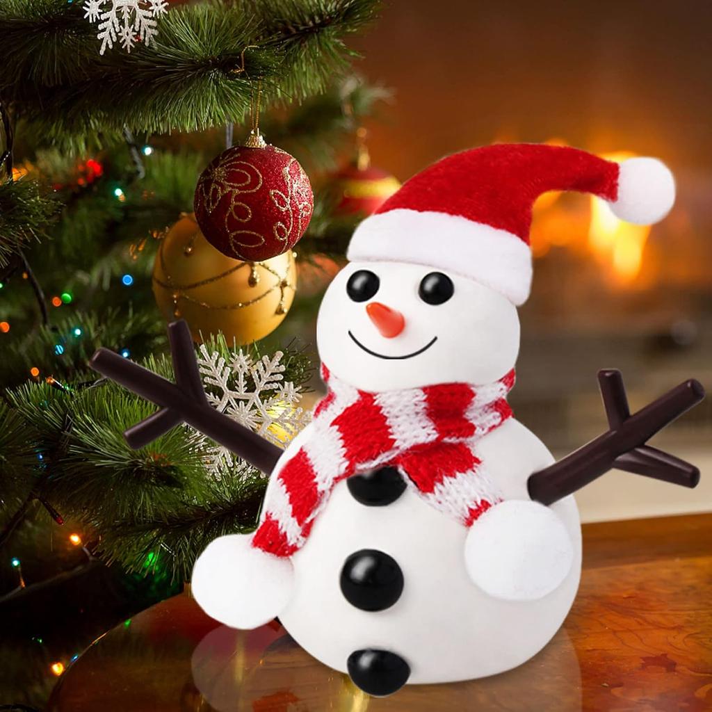 9 Pack Build a Snowman Kit Snowman Christmas Crafts for Kids Gift, Modeling Clay Snowman DIY Kit