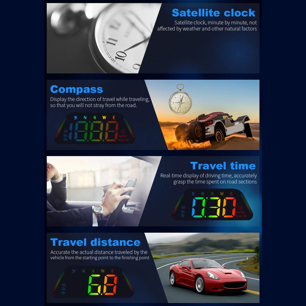 G23 Universal In-Vehicle Hud Head-Up Display With Digital Speedometer And Overspeed Alarm Function Suitable For All Vehicles.