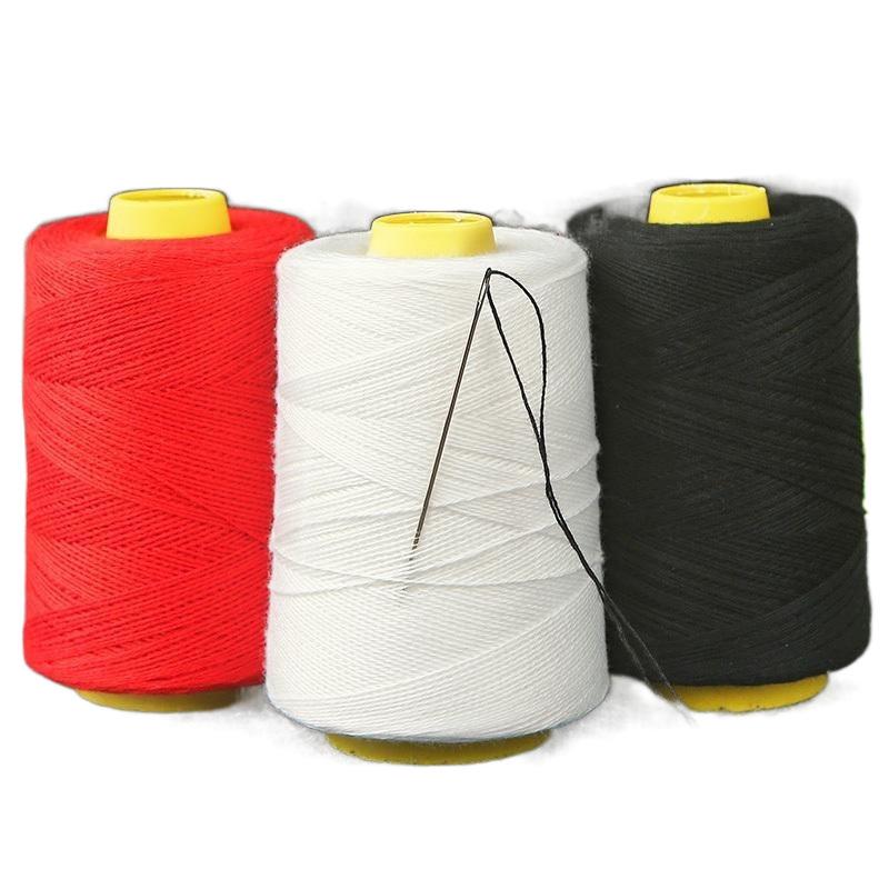 White 3-Ply Quilting Thread: Thick Handmade Cotton for Household Sewing