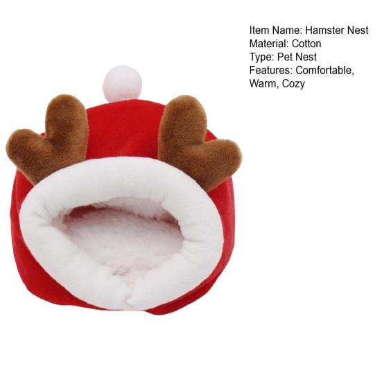 Guinea Pig Bed Warm Fleece Rabbit Hideout Hamster Nest Small Pet Sleep Bed Autumn Winter House Cage Accessories for Hedgehog Squirrel