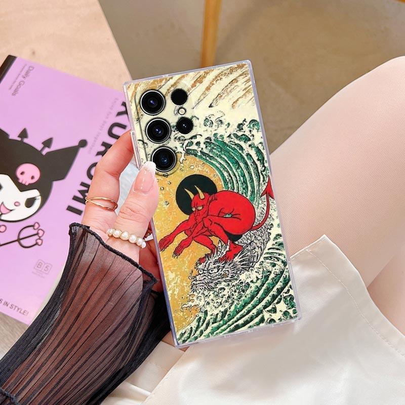 Japanische Kultur Wellen Drache Anime Klare Hülle Für Samsung Galaxy S26 S25 S24 S23 Ultra S20 S21 FE S22 Plus S26 Ultra Handyhülle