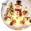 Warm LED Holiday Displays Glowing Christmas Ball Ornaments, 3D Lighted Acrylic Hanging Miniature Scene Ornaments Balls for Tree Mantel Window,