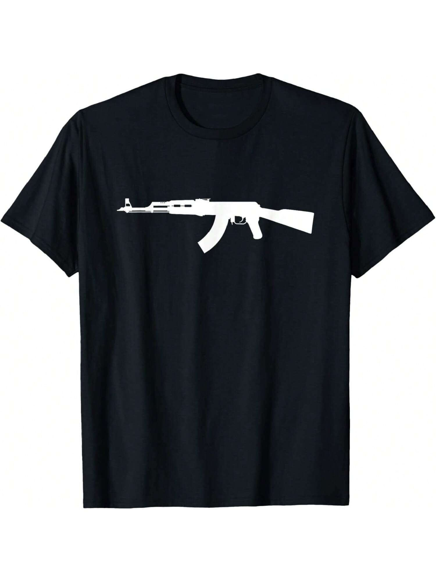 AK47 Kalashnikov Black Unisex-Adults T-Shirt S
