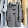 E-Family Preppy Style Women's Mid-Length Toggle Wool Blend Hooded Coat