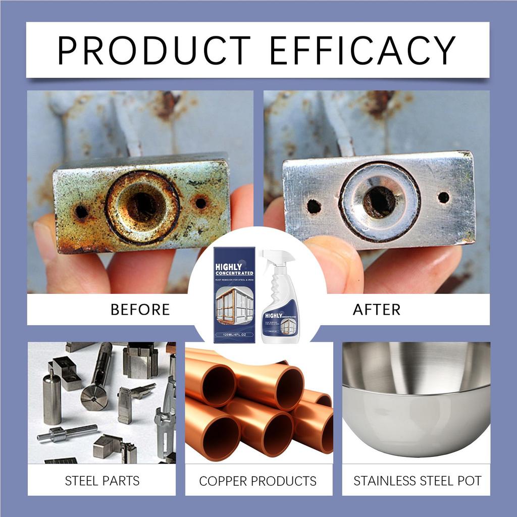 111ml Rust Remover Spray Multi-Purpose Rust Remover Wheel Hub Exhaust Pipe Metal Stain Cleaner Rust Derusting Spray