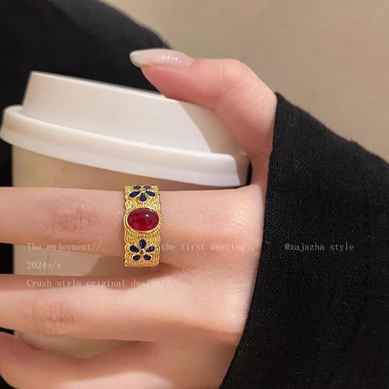 Wind Pearl Zircon Butterfly Ring Female Niche High-end Sense Light Luxury Couple Pair Ring Temperament Open Ring