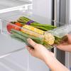 Plastic Clear Fridge Organizer Slide Under Shelf Drawer Box Rack Holder Refrigerator Drawer Kitchen Fruit Food Storage Box