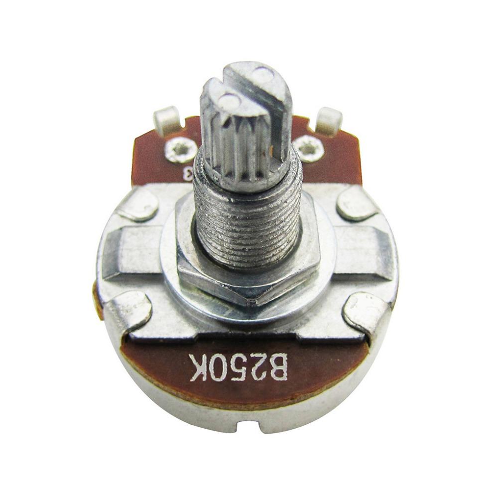FLEOR 12pcs Long Split Shaft Electric Guitar Potentiometers Pots Volume Tone Control Pots A250K B250K A500K B500K Optional