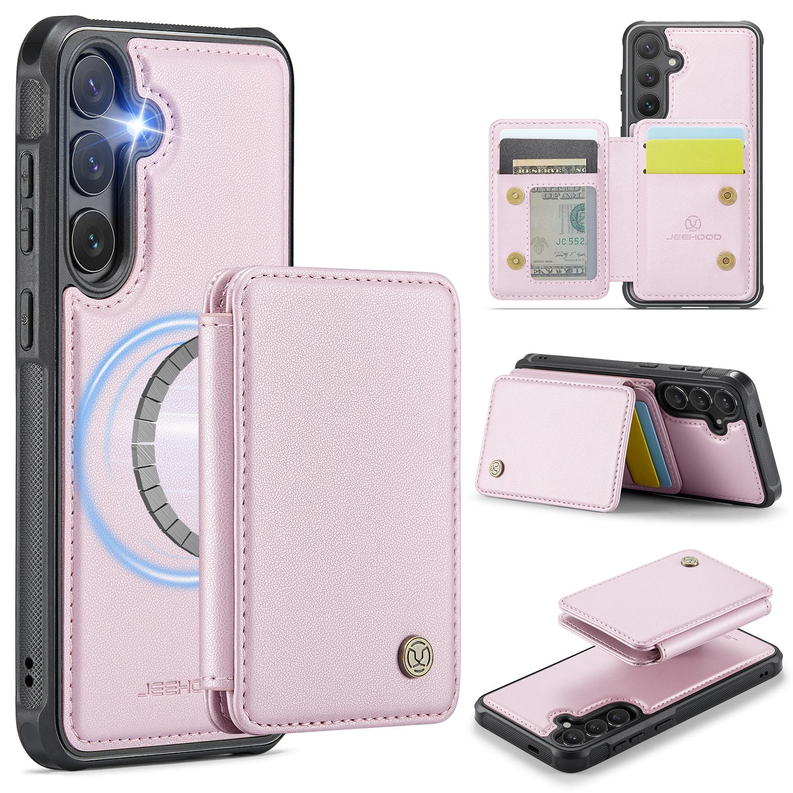 

Чохол JEEHOOD J05 для Samsung Galaxy S25+ Шкіряна мобільна обкладинка зі знімною магнітною кишенею для карток D