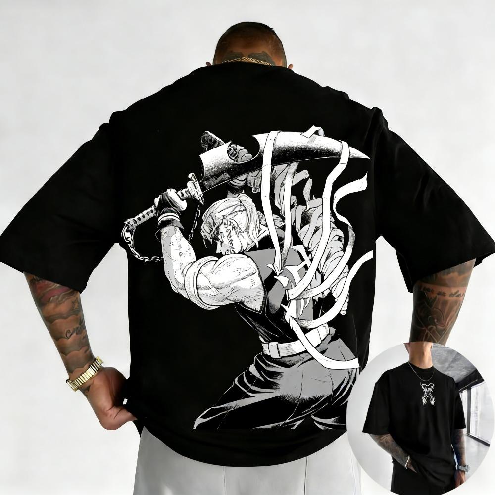 Demon Slayer Anime Tianyuan Printed Mens Tshirt SpringSummer Season Y2K Style Mens and Womens Streetwear S