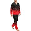 Men's Comfortable Button-Down Long Sleeve Pajama Set for Home Loungewear