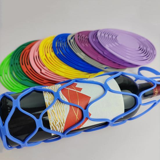 Silicone Storage Bag Wine Carrier Bag Multi-Use Drink Bottle Holder Mesh Coaster Kitchen Basket for Wine Bottles Fruits Vegetables