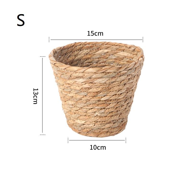1Pcs Planter Basket Flower Pot Basket Rattan Straw Grass Woven Flowerpot Mini/S/M/L Furniture Decoration For Garden Terraces
