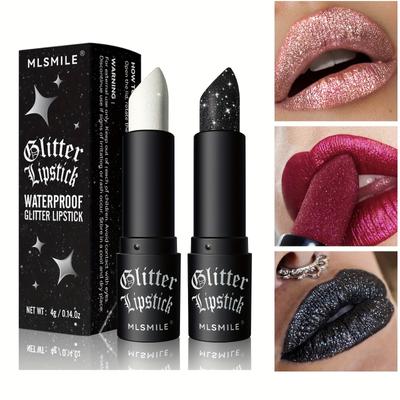 Rossetto Metallico Glitter Rossetto Idratante Alta Pigmentazione Brillantezza per Tutti i Tipi di Pelle In 7 Colori Abbacinanti Trucco Labbra