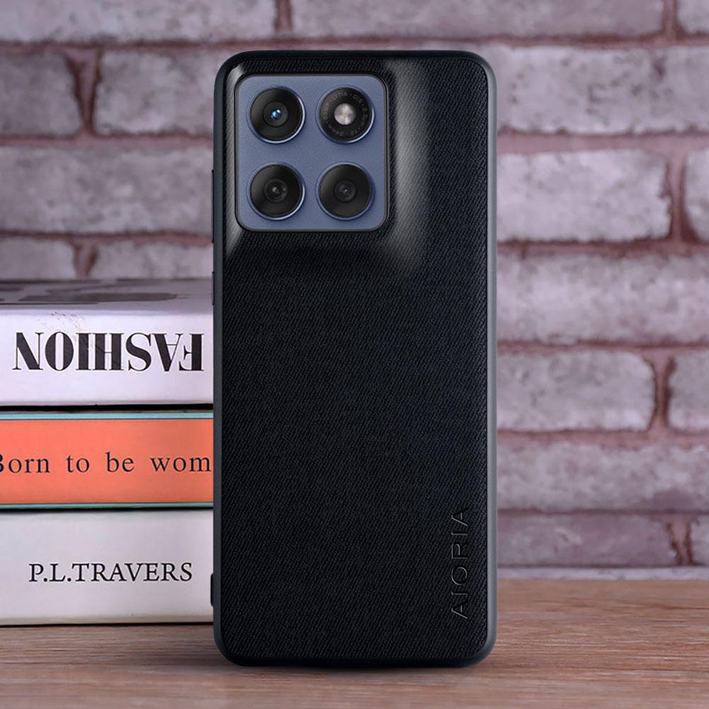 Case for MOTO Edge 60 Fusion Leather Master Hard Textile Leather Fashion Phone Cover Coqua for moto edge 60 Fusion Pro Case