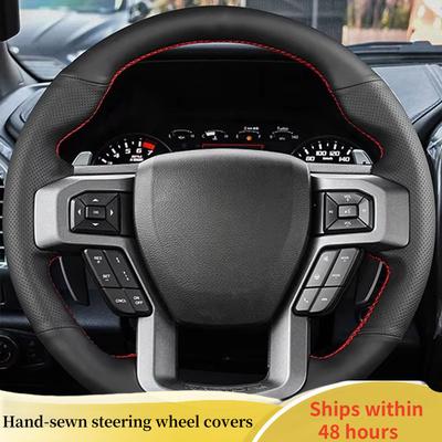 Car Accessory Car Steering Wheel Cover For Ford F150 F-150 2015 - Car Interior DIY Ized Original Steering Wheel Braid
