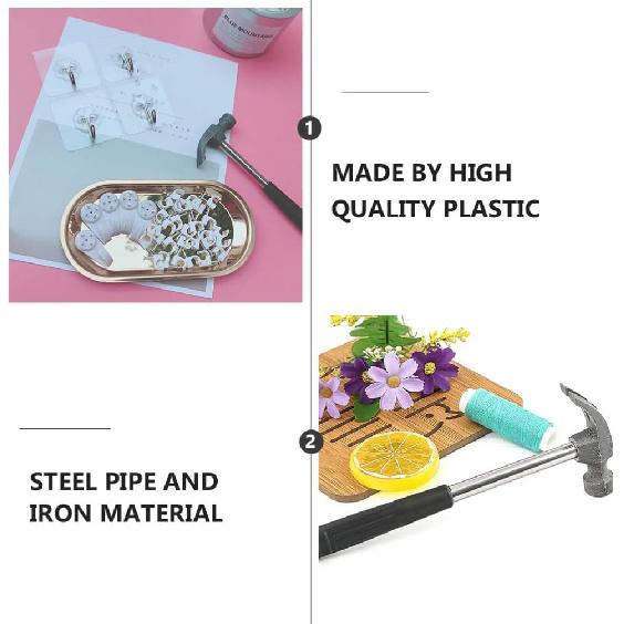 Garneck 5PCS Mini Claw Hammer Rubber Handle Household Carpet Wall Nail Remover With Non-Slip Shock Absorber For Home
