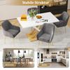 Dining Table for 4-6 People, 140x80cm, Modern Kitchen Table with Thickened Artificial Marble Tabletop and X-shaped Metal Legs