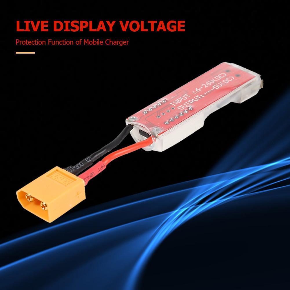 2S-6S Lipo Lithium Battery Charger Converter Board Portable XT60 Plug To USB Charger Converter Adapter Output 5V
