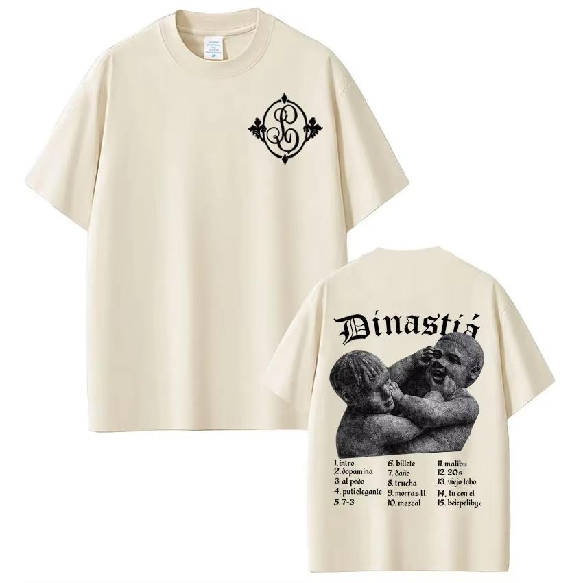 Rapper Peso Pluma Tito Double P Dinastia Tour Print Tshirts Men Women Fashion Tshirts Summer pure Cotton Casual Pop music Top