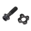 Bike Washer and Screw Set Ti Alloy Black Color Half Moon Design Front Derailleur Fixing Screw and