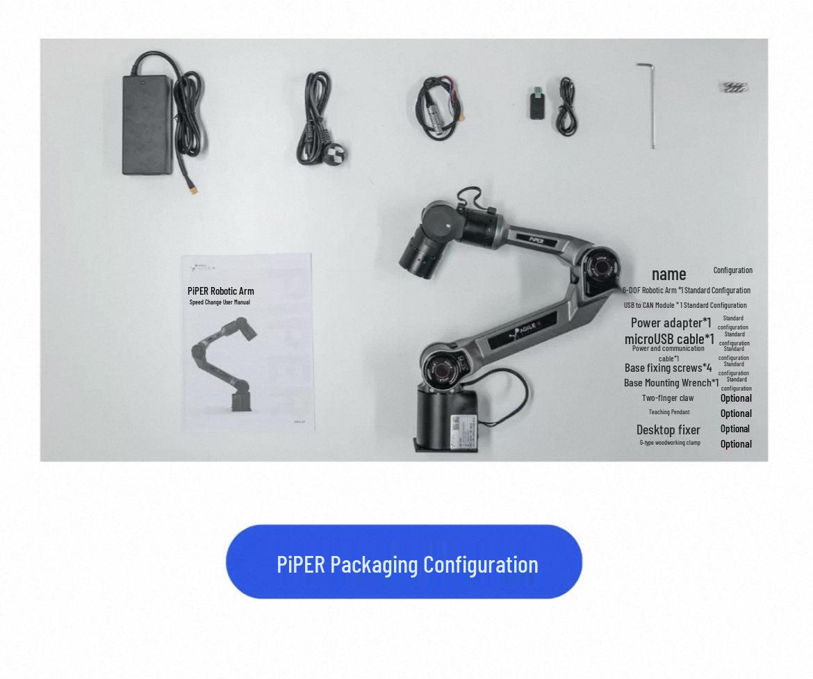 

Lightweight Songling Six-Axis Robotic Arm - ROS Compatible, Easy Operation with PiPER