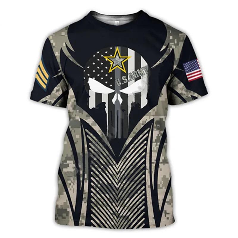 The Latest US Marine Corps Suit Soldier Camouflage 3D Printed Street  Summer Casual Fashion Men Short Sleeved Round Neck T-shirt