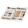 Expandable Drawer Organizers for Kitchen Utensils Adjustable Tray with Multiple Compartments for Spoons Forks and Knives