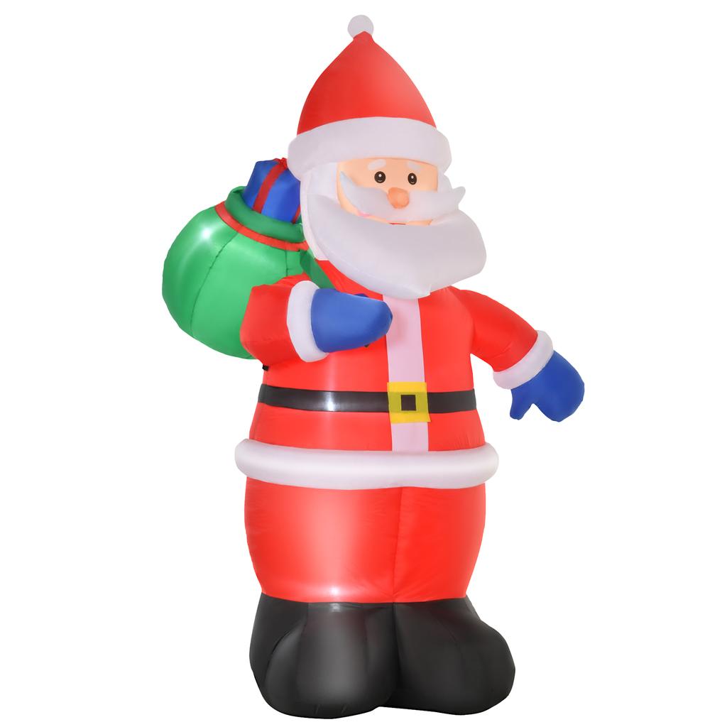 Inflatable LED Santa Claus 2.4Hm with Hood, Waterproof Polyester, Red
