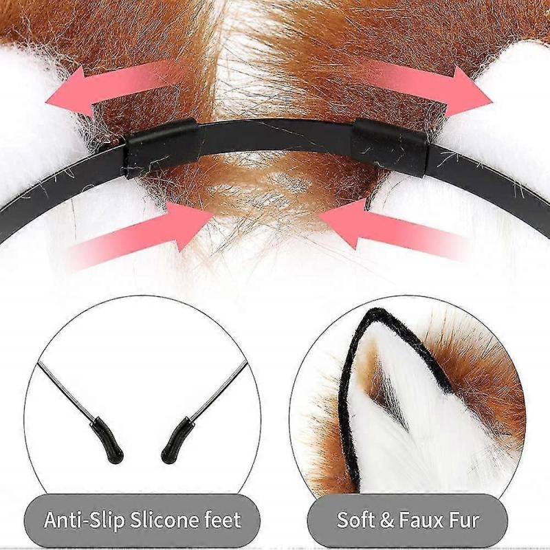 Handmade Faux Fur Fox Wolf Ears Headband Halloween Christmas Cosplay Party