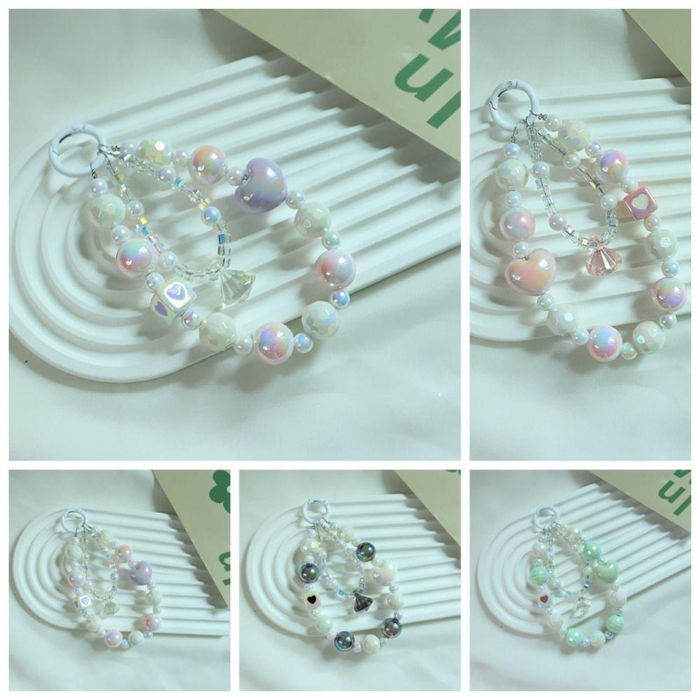 

Double Chain Cell Phone Strap Crystal Beads Phone Chain Pendant Phone Lanyard Telephone Decor