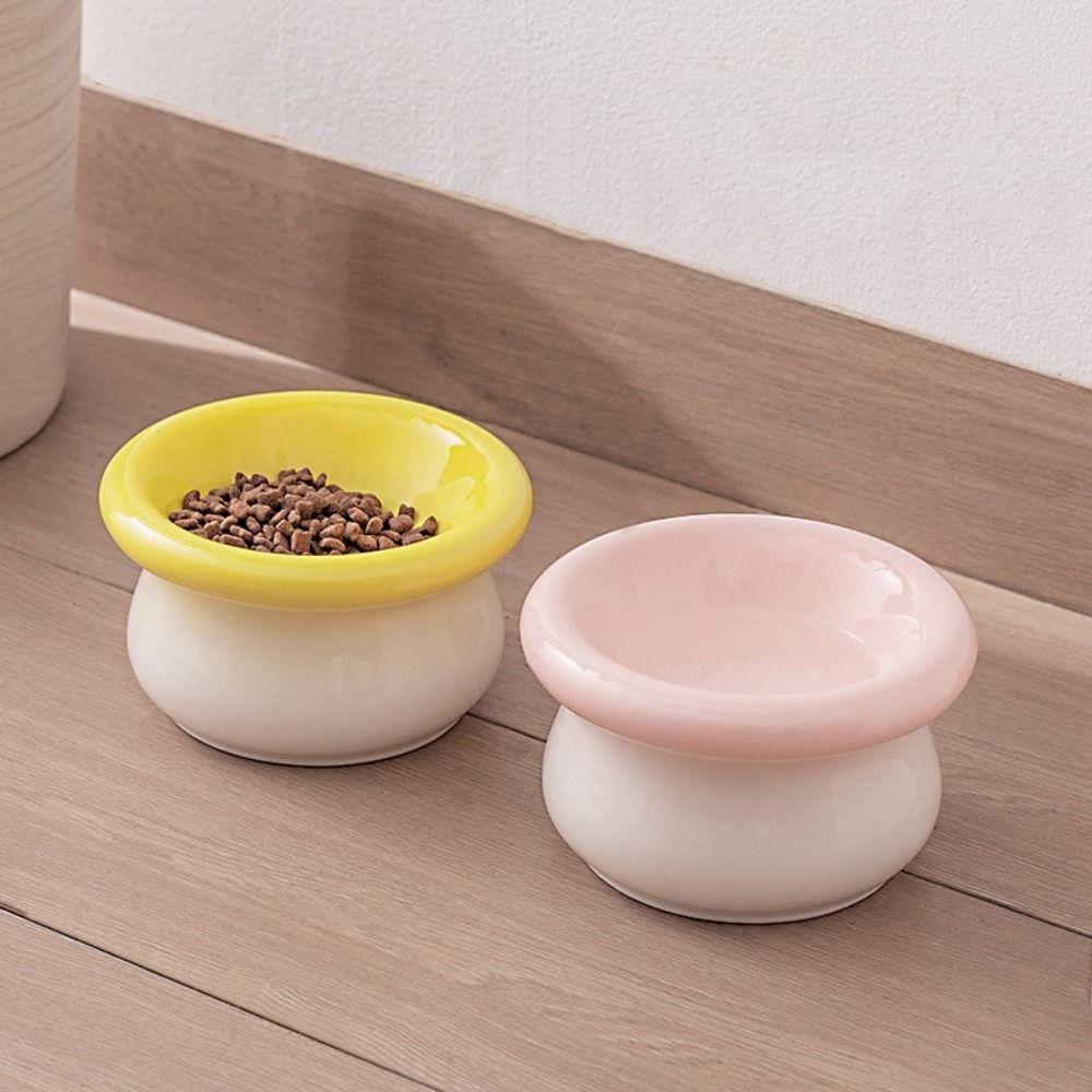 Large Capacity Cat Elevated Bowl Ceramic Pet Food Bowl Pet High Foot Bowl For Dogs Cats