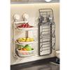 Suction Cup Storage Rack, Kitchen Wall Mounted Multifunctional Side Dish Tray, Foldable Multi-layer Fruit and Vegetable Storage Rack