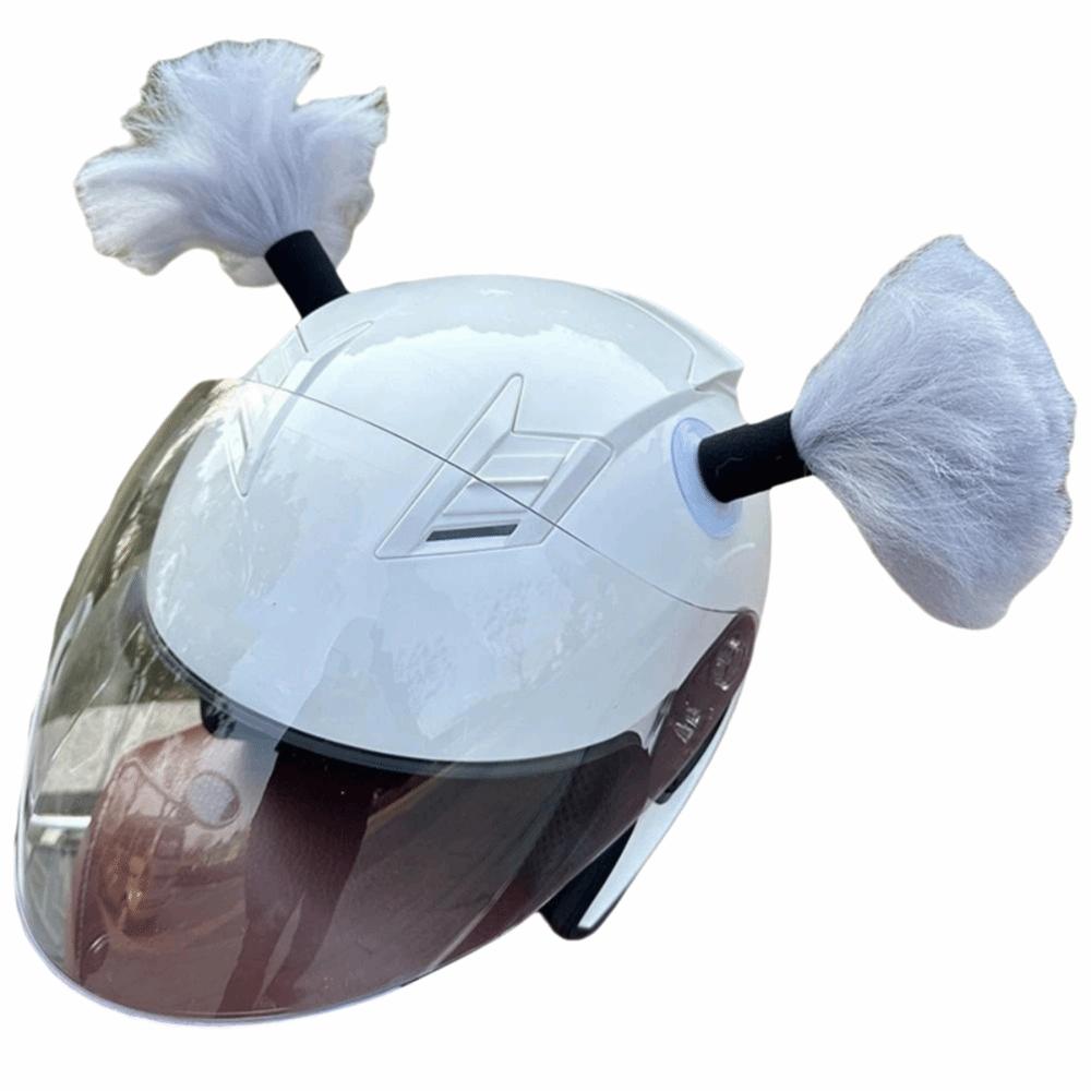 2Pcs/Set Creative Motorcycle Helmet Bun Head Motorcycle Helmet Decor серый