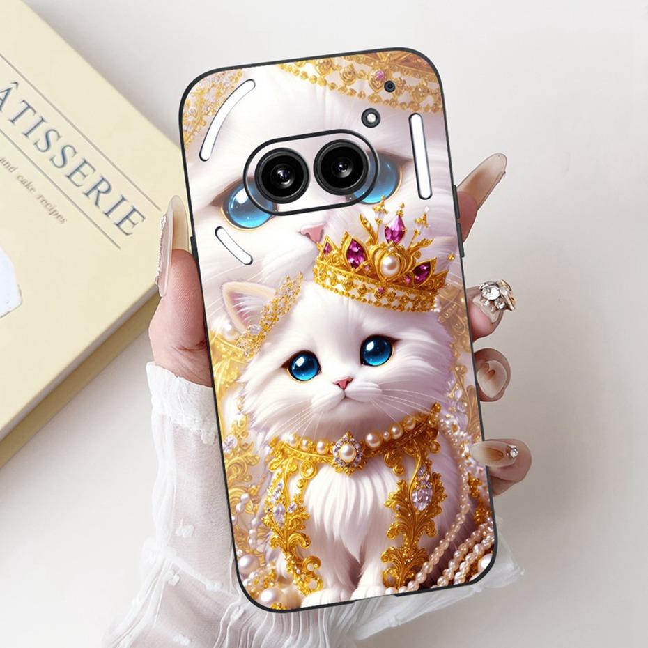 Fashion Painting Phone Case For Nothing Phone (2a) Plus Black Silicone Soft Cover For Nothing Phone 2 Phone2a Cases Bumpers