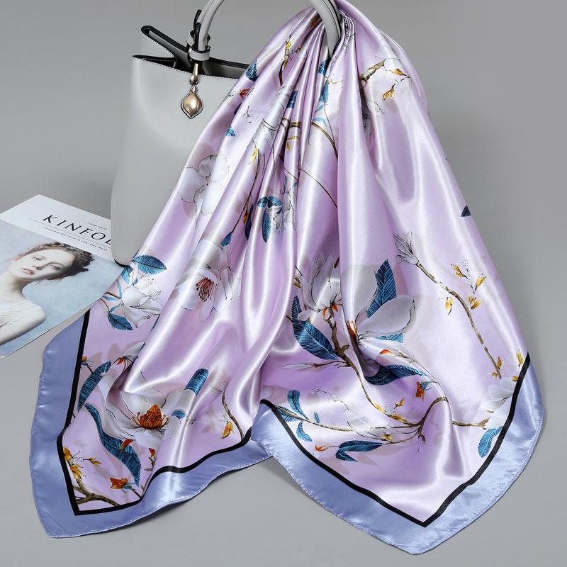 90 Square Scarves, Silk Scarves, Women's New Spring and Summer High-end Sense Versatile, Thin Scarves, Shawls Outside