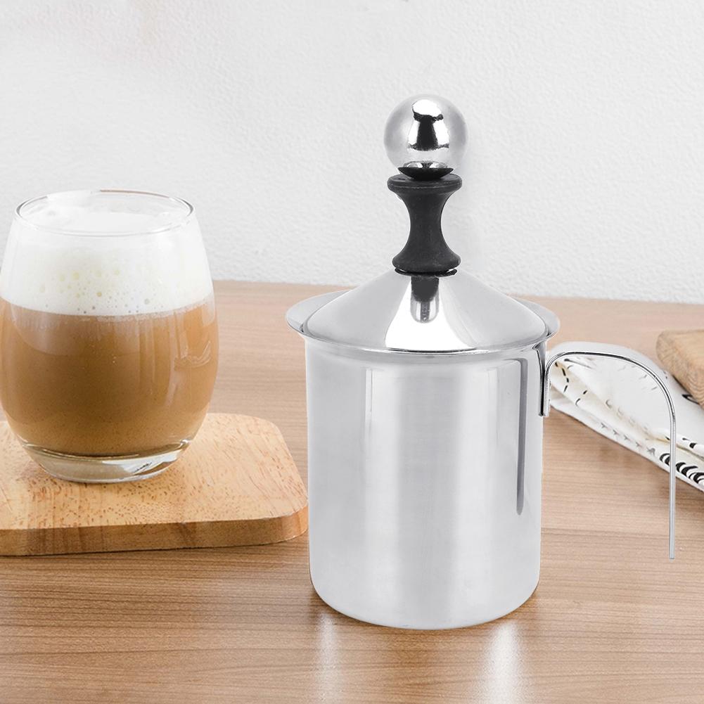 400ml Stainless Steel Double Mesh Milk Creamer Frother Coffee Foam Latte