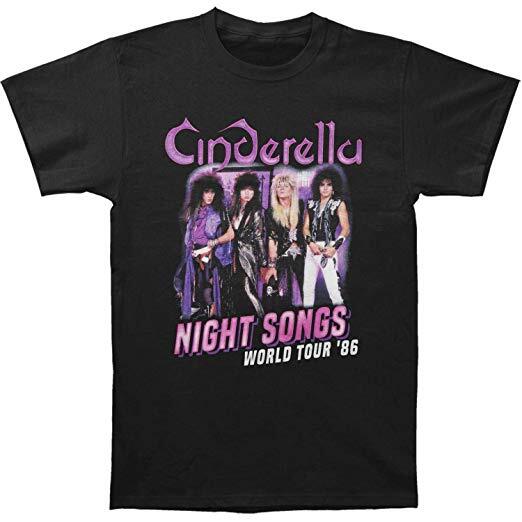 Cinderella Band Night Songs Tour TShirt Black Men S234XL FN150 Unisex T-Shirt XXL