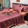 Summer Ice Silk Quilt Thin Section Air Conditioning Blanket Single Double Queen Size Bedding Set With Pillowcase