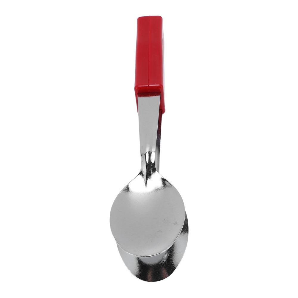 Handle Design Percussion Instrument Silver+Red Folk Instrument  For Music Enthusiasts