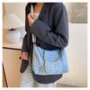 Canvas bag women's large-capacity new summer versatile messenger mother and child bag pleated college student tote bag