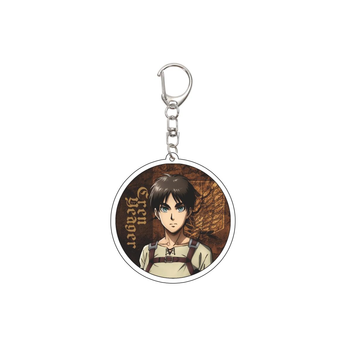 

55MM Anime Attack on Titan Keychain Erwin Smith/Rivaille Ackerman/Jean Kirstein Key Chain Acrylic Model Plate Christmas Gifts 55mm